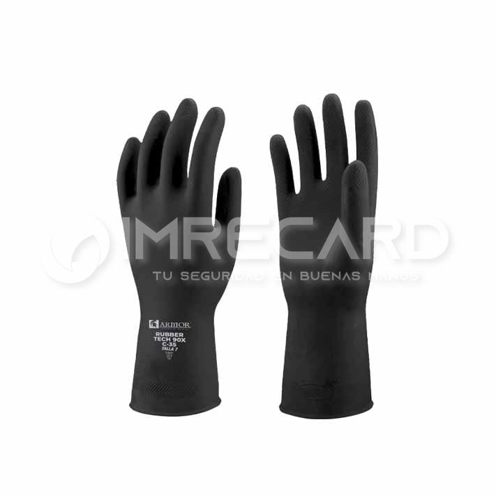 Guante de Caucho Natural (Latex) RUBBER TECH 90X C-35 12 plg.
