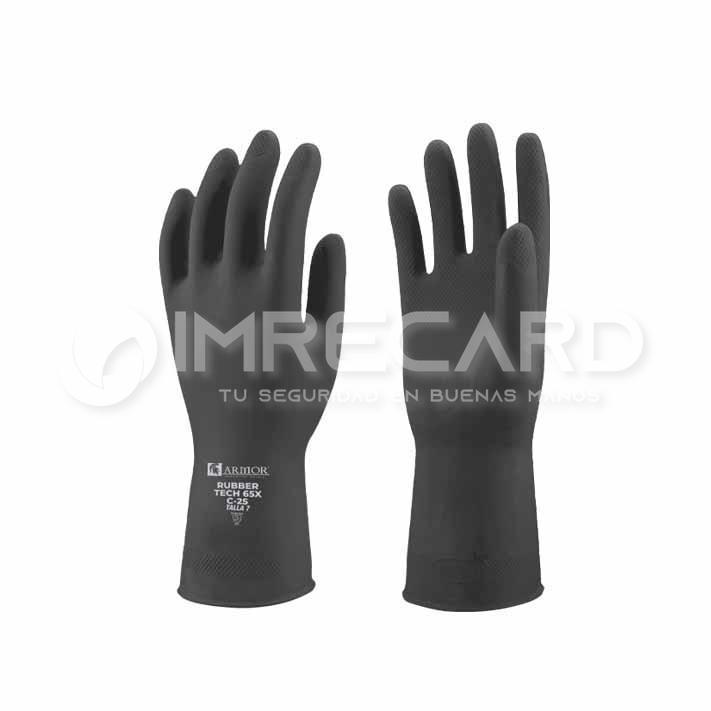 Guante de Caucho Natural (Latex) RUBBER TECH 65X C-25 12 plg.